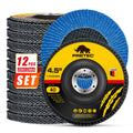 PRETEC Flap Discs 4 1/2 for Angle Grinder, 12 Pcs Flap Discs 40 Grit, 4.5" x 7/8" High Density Zirconia Type 27 Flap Sanding Disc for Grinding, Rust Removal, Sanding and Finishing - 12 Packs
