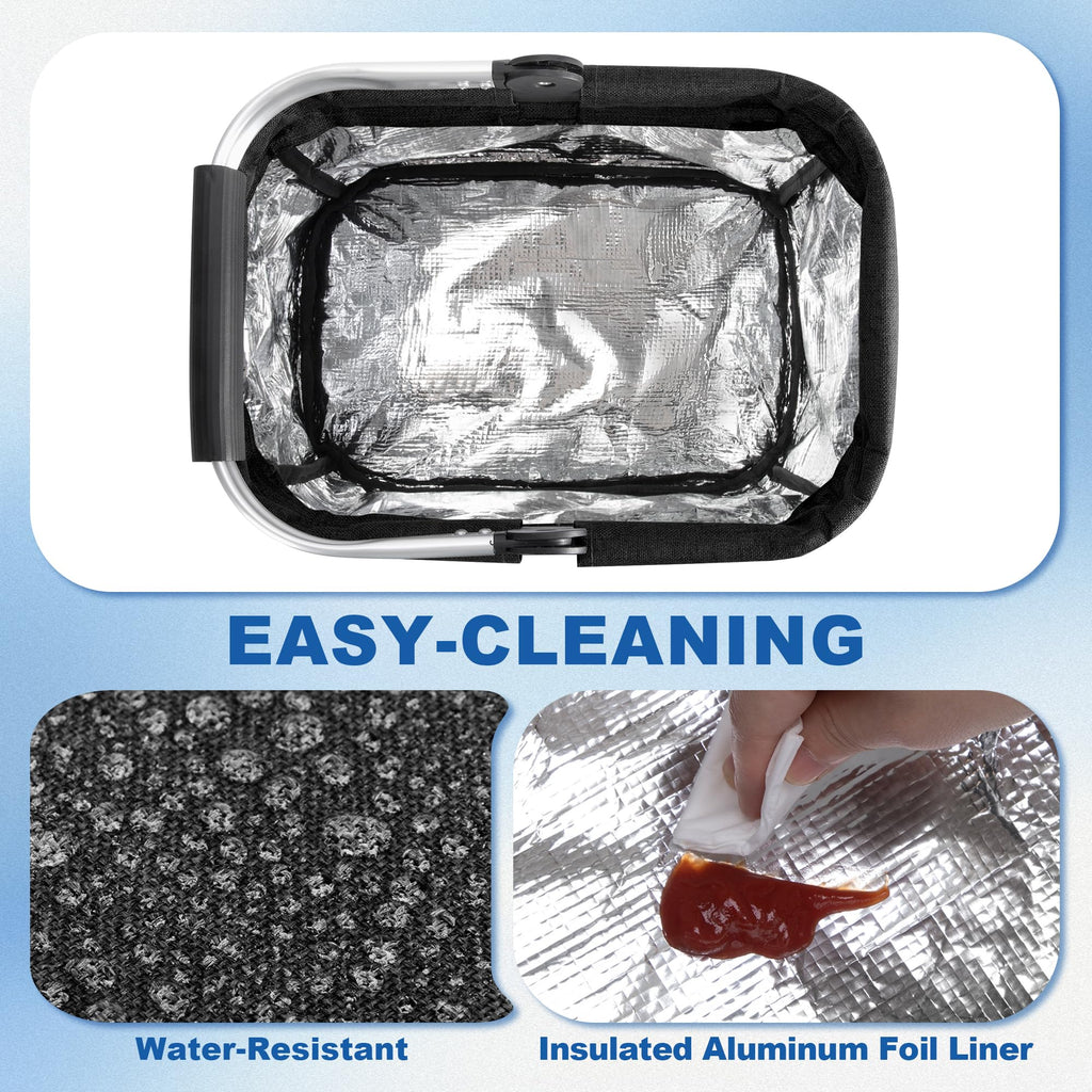 PGmoon Cleaning Caddy Organizer with Handle, Cleaning Tote Bag with Multiple Pockets for Cleaning Supplies, Products Storage, Housekeepers, Car Cleaning, Black
