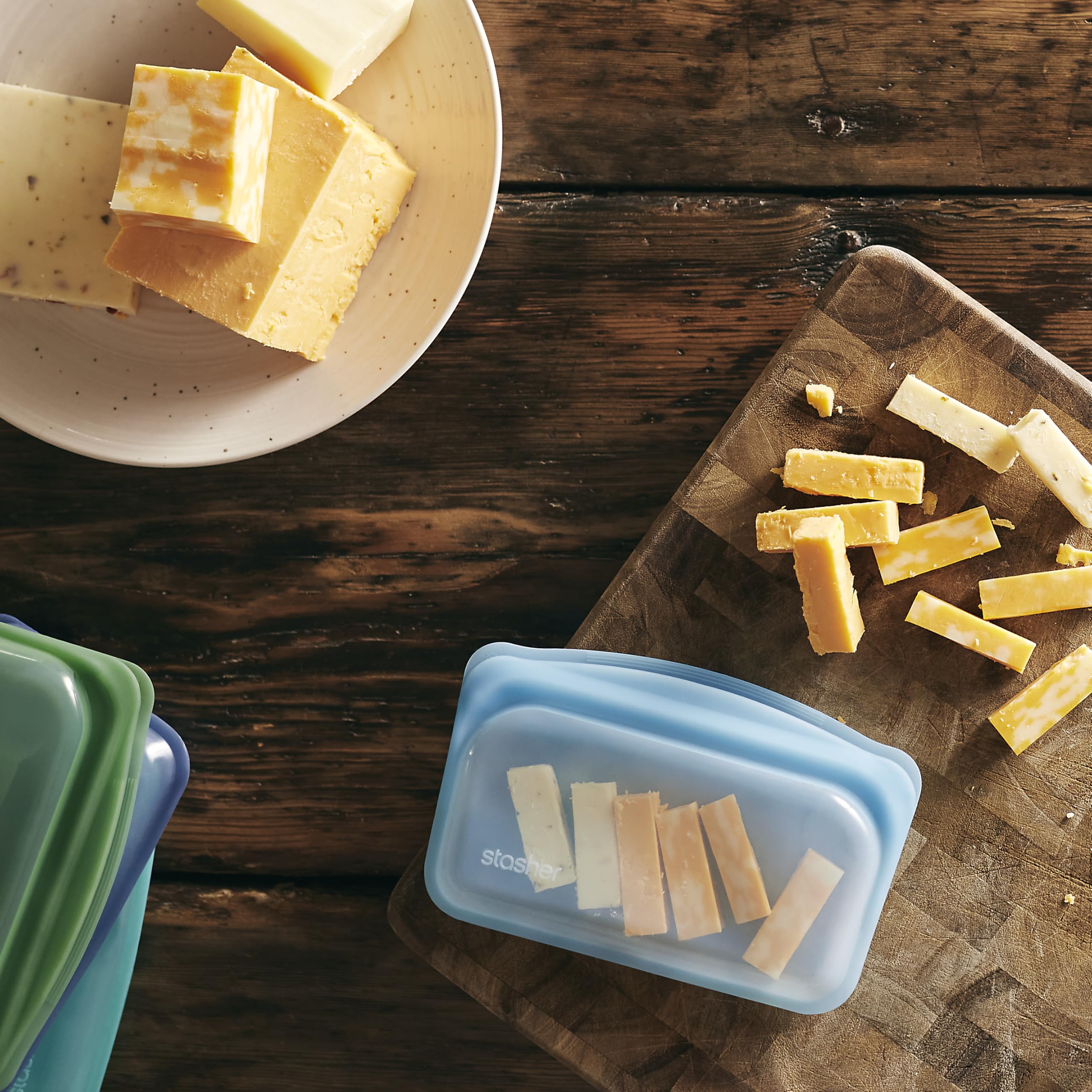 Stasher Premium Silicone Reusable Food Storage Bags, 2-Pack, Blue, Multi-Use Food Storage Bags, Lunch Bag, Travel Containers, BPA Free, Leak-free, Dishwasher-Safe, Eco-friendly
