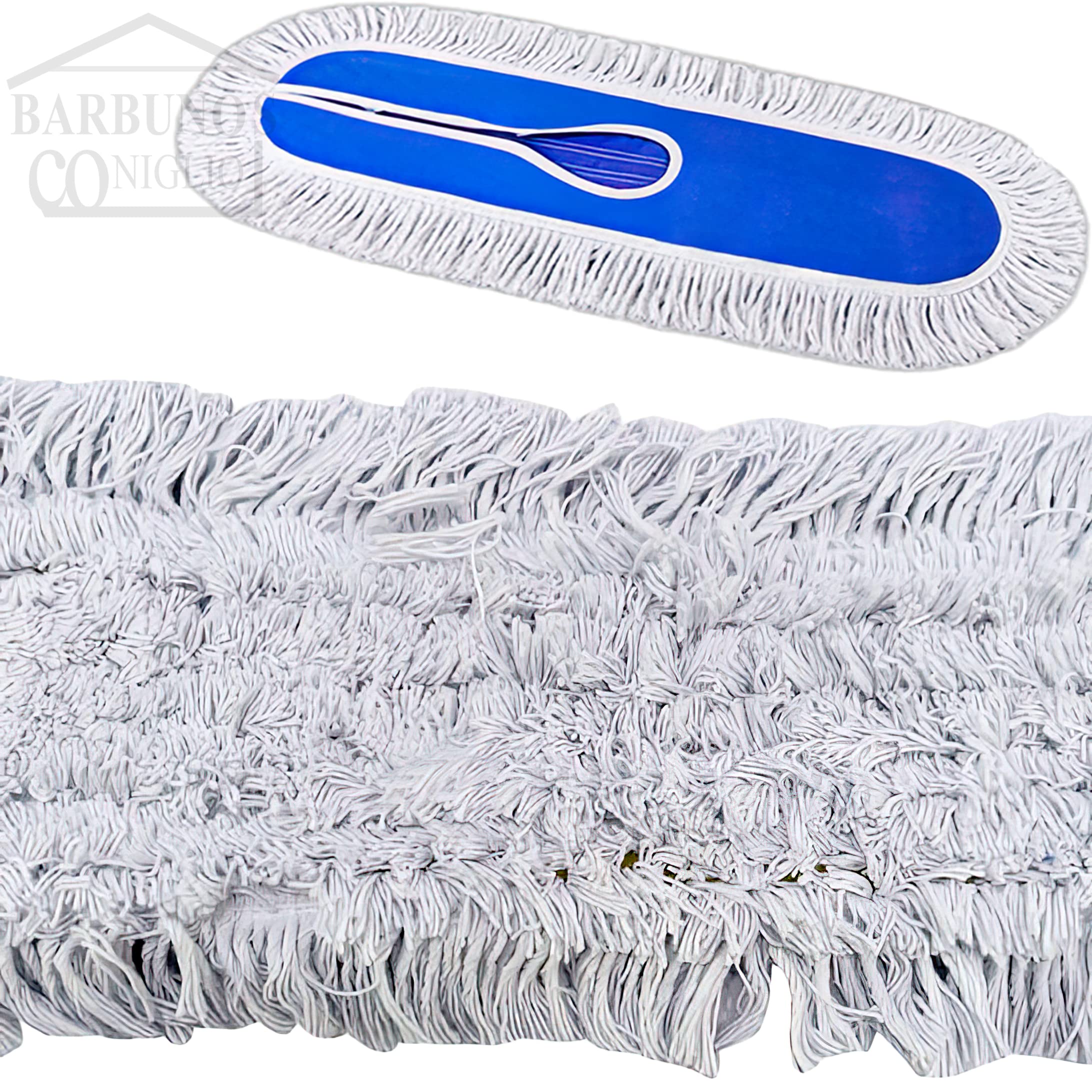Large Mop Head 24" Industrial Strength Ultimate Cotton Floor Dust Mop Refill, Commercial Cleaner Mop Head Replacement, Dust Mops for Home, Industrial Use - Fit for Standard Size Mop Frame (1)
