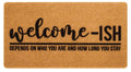 Eohak Welcome-Ish Front Door Mat - Welcome-Ish Depends Who You are Doormat Non Slip Backing Mat for Home Entry Farmhouse（17"x 29" ）