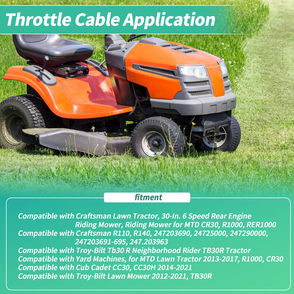 PARSLUCK No.946-04829A Throttle Cable for Craftsman for Cub Cadet for Troy Bilt for Yard Machines for MTD Mowers Replace 746-04829A Lawn Mower Throttle Cable