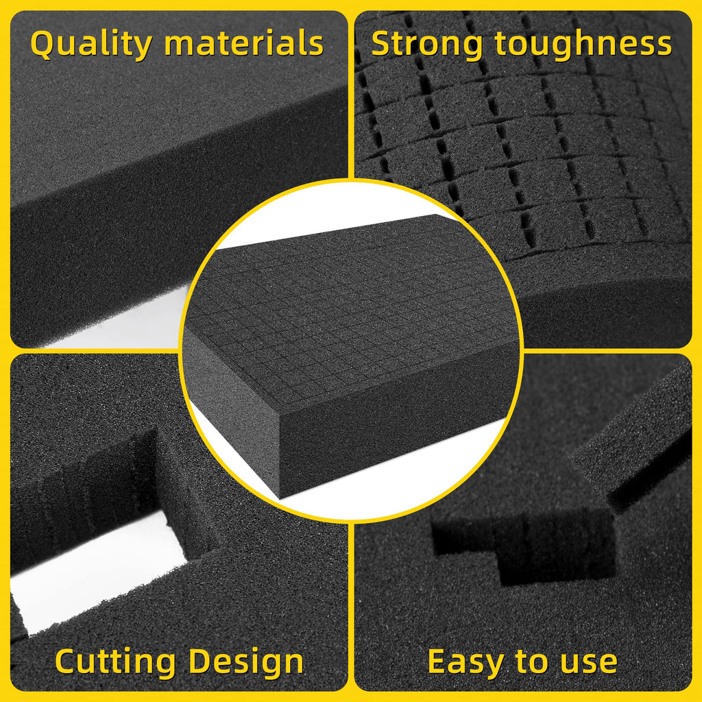 4 PCS Pick Apart Foam Insert- 2 Size Pick and Pluck Foam- Pluck Pre Cube Sheet Foam with Bottom Use for Board Game Box Cases Storage Drawer (Length 16 Inch)