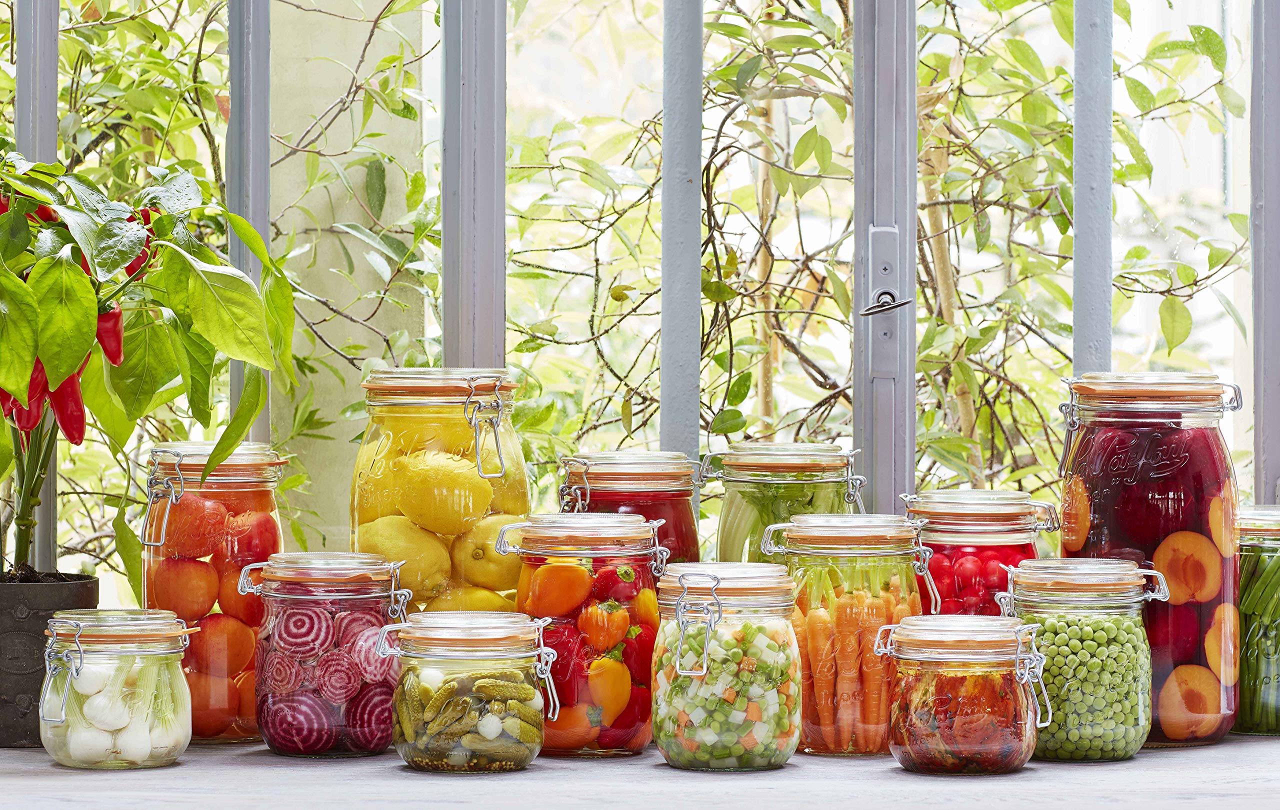 Le Parfait Super Canning Jar - 1.5L French Glass With Round Body, Airtight Lid, Wide Mouth - Clear (32oz/Quart & Half, 1 Pack)