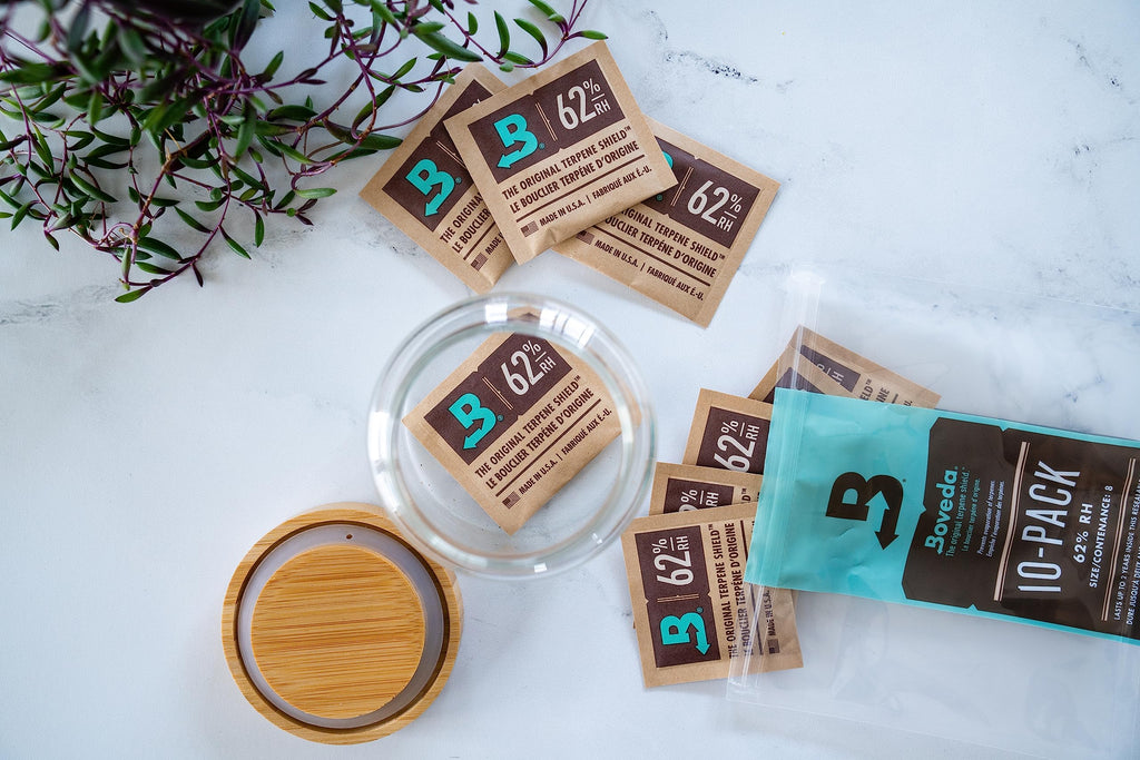 Boveda 62% RH Size 8-10 Pack Two-Way Humidity Control Packs-For Storing 1 oz of Botanicals-Moisture Absorber for Small Storage Containers-Humidifier Packs-Hydration Packets w/Resealable Bag