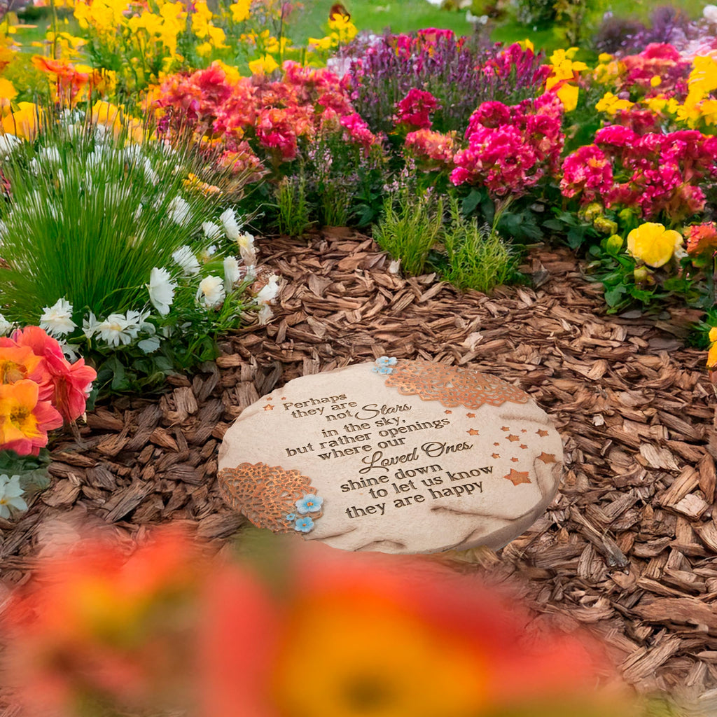 Light Your Way 19058 Memorial Garden Stone, 10", Stars in The Sky