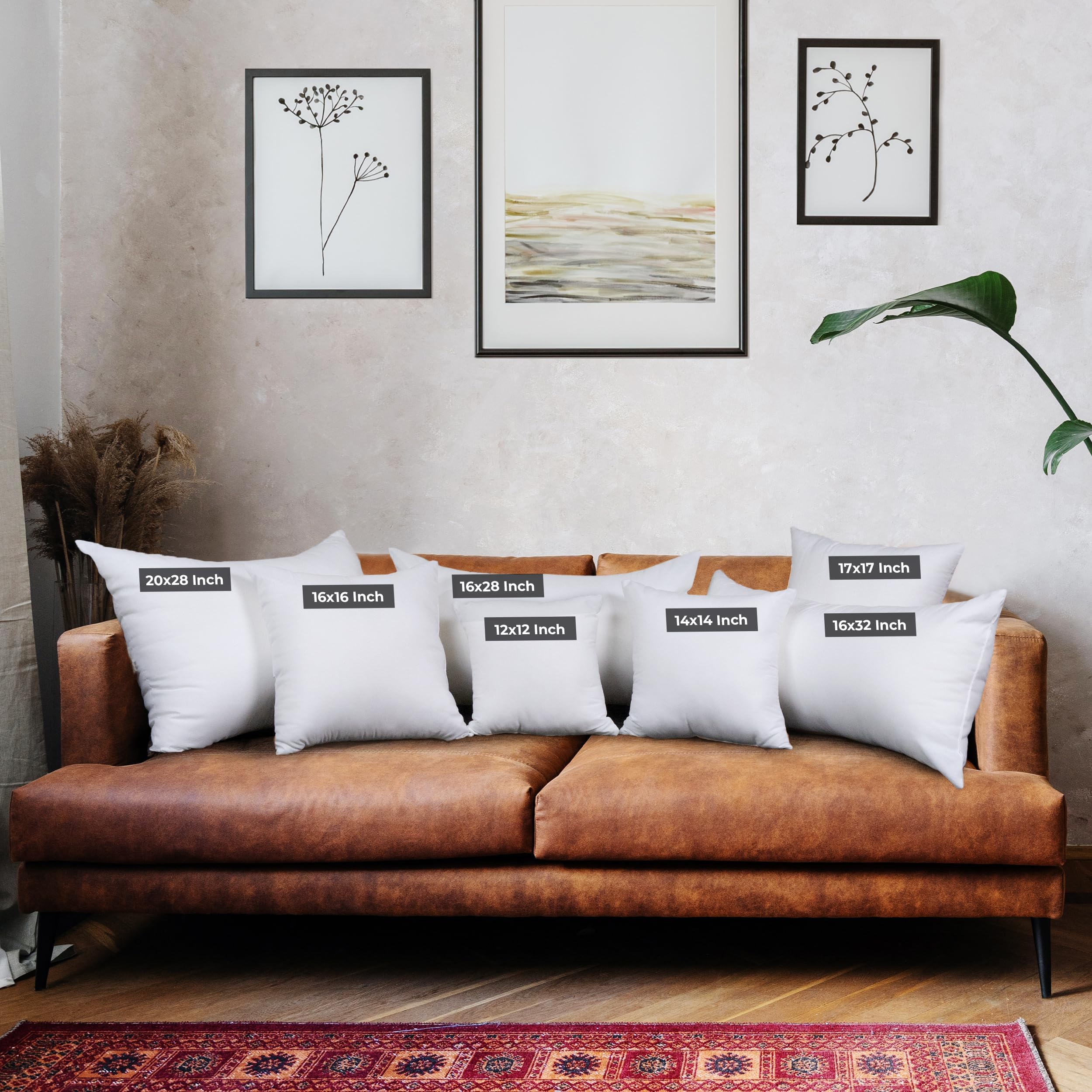 Utopia Bedding Throw Pillows (Set of 4, White) – 16 x 16 Inches Down Alternative Pillows for Bed, Sofa, and Couch - Fluffy Decorative Stuffer Pillow for Indoors & Outdoors