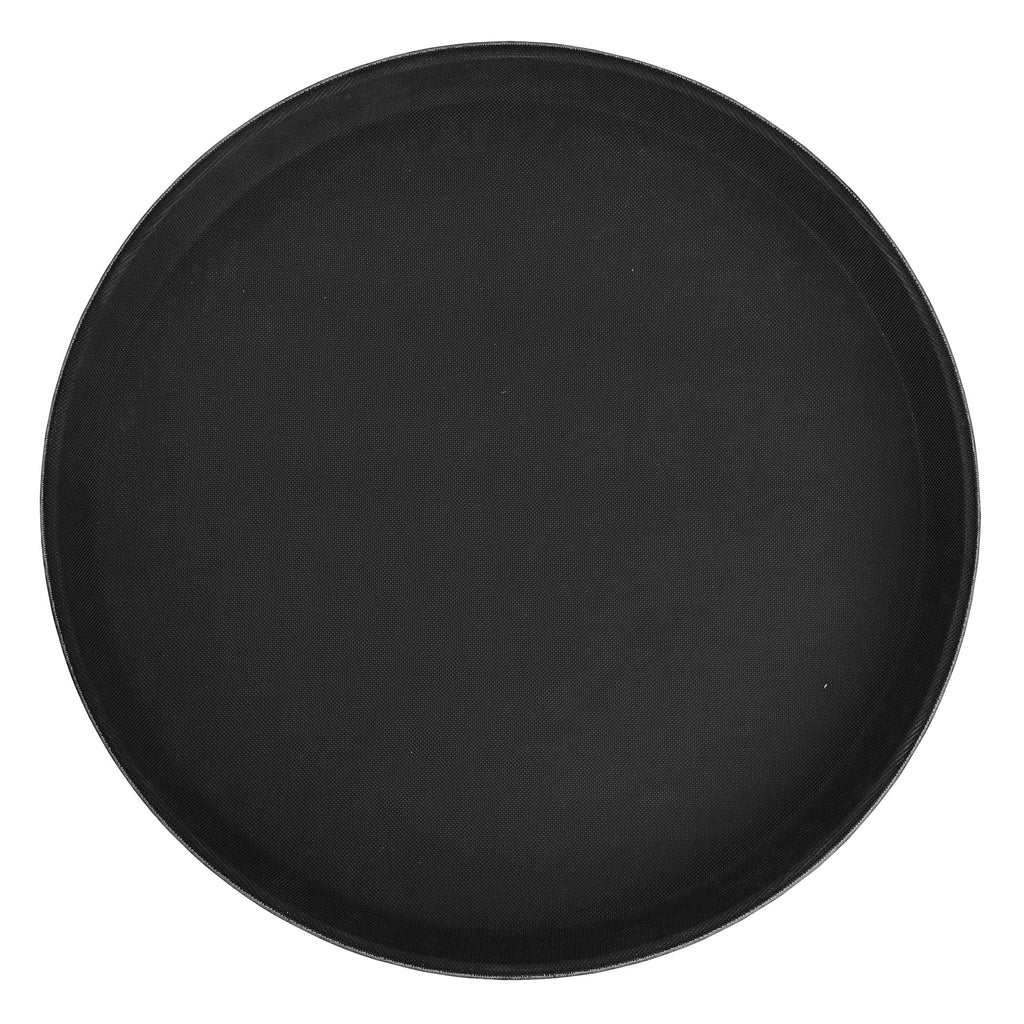 Winco Round Fiberglass Tray with Non-Slip Surface, 14-Inch, Black