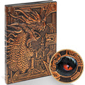 3D Dragon DND Journal Writing Notebook, Fantasy D&D Leather Journal Book for Dungeons and Dragons Gifts Nerdy DM & Players RPG Lovers Accessories, 200 Pages A5 Travel Notepad for Men or Women