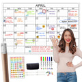 Large Dry Erase Wall Calendar - 24"x 36" Undated Monthly Calendar for Home, Office, Classroom - Reusable Laminated Task Organizer
