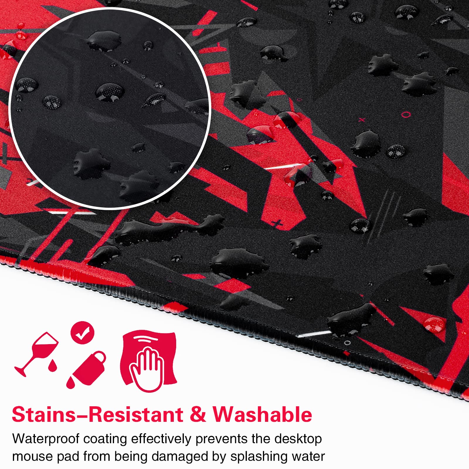 Canjoy Gaming Mouse Pad, Large Extended Mouse Pad 31.5x15.7inch Big Computer Mousepad for Home Office Gaming Work (Black Red)
