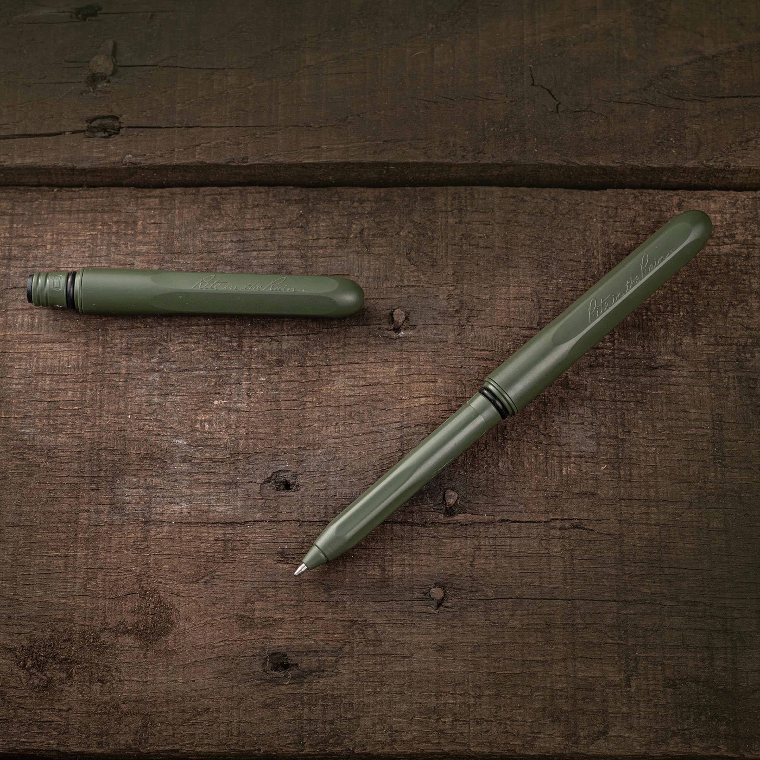 Rite in the Rain All-Weather EDC Pen, Flat Dark Earth, Black, OD Green Pokka 3-Pack, Black 0.8mm Ink, Fine Point (No. TAC92)