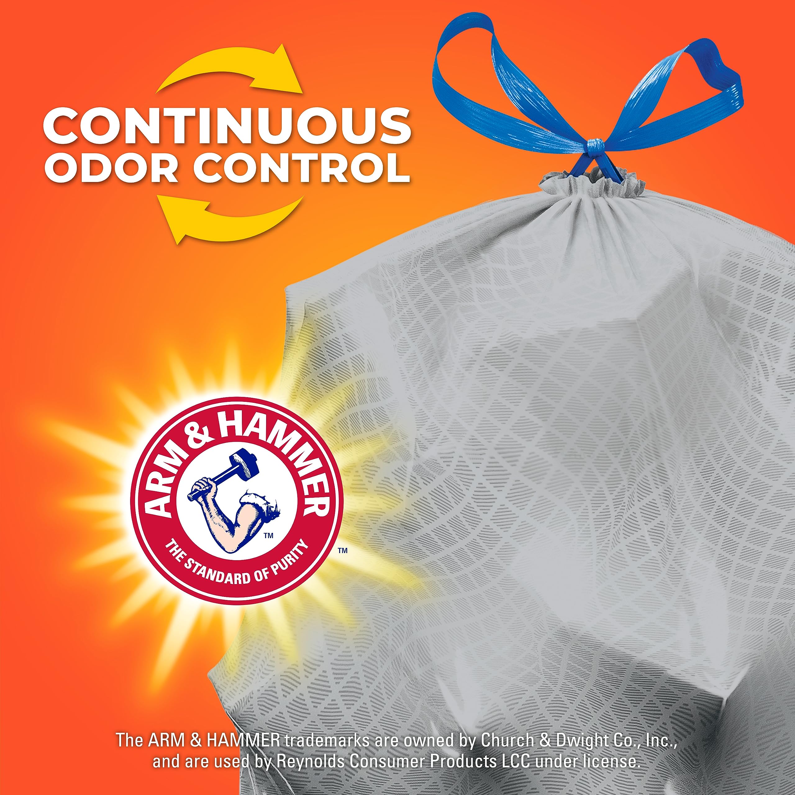 Hefty Ultra Strong Renew Tall Kitchen Trash Bags, White, Clean Burst Scent, 13 Gallon, 80 Count