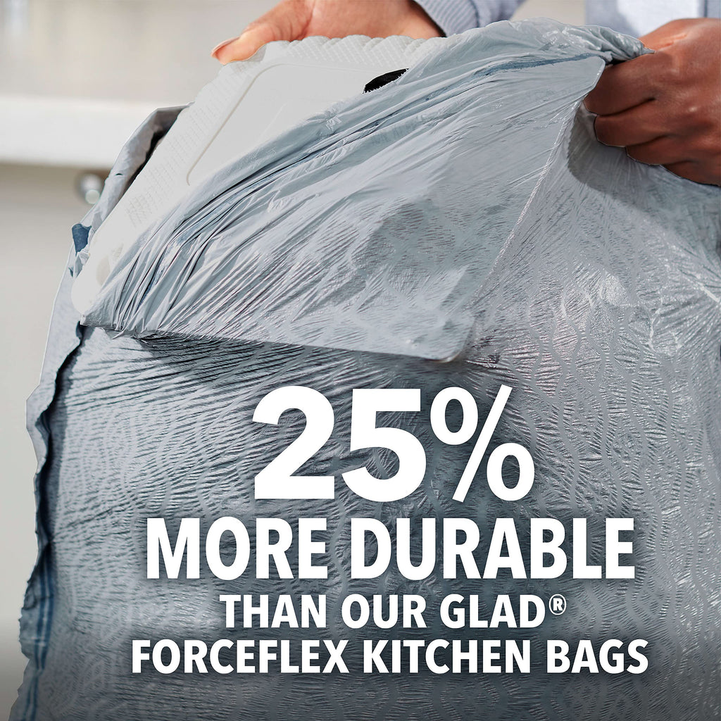 Glad Forceflex Odorshield Tall Kitchen Drawstring Trash Bags, Gain Original, 13 Gallon, 34 Count