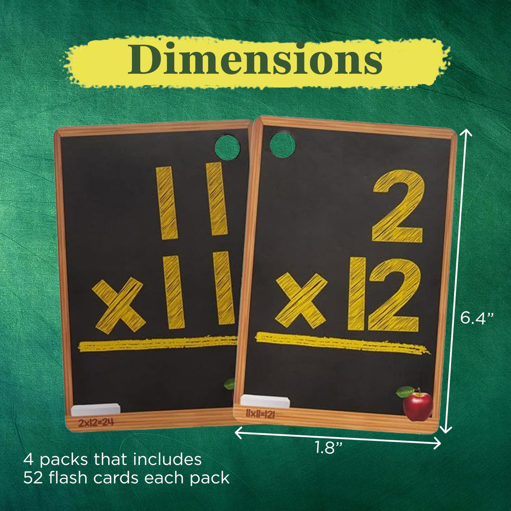Star Right Math Flash Cards Set of 4 - Addition, Subtraction, Division, & Multiplication Flash Cards - 4 Rings - 208 Math Flash Cards - Ages 6 & Up - Kindergarten, 1st, 2nd, 3rd, 4th, 5th & 6th Grade