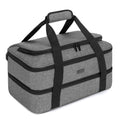 Trunab Double Decker Casserole Carrier for Hot or Cold Food Insulated Thermal Tote Bag for Picnic, Fits 9"×13" Baking Dish, Grey (Patented Design)