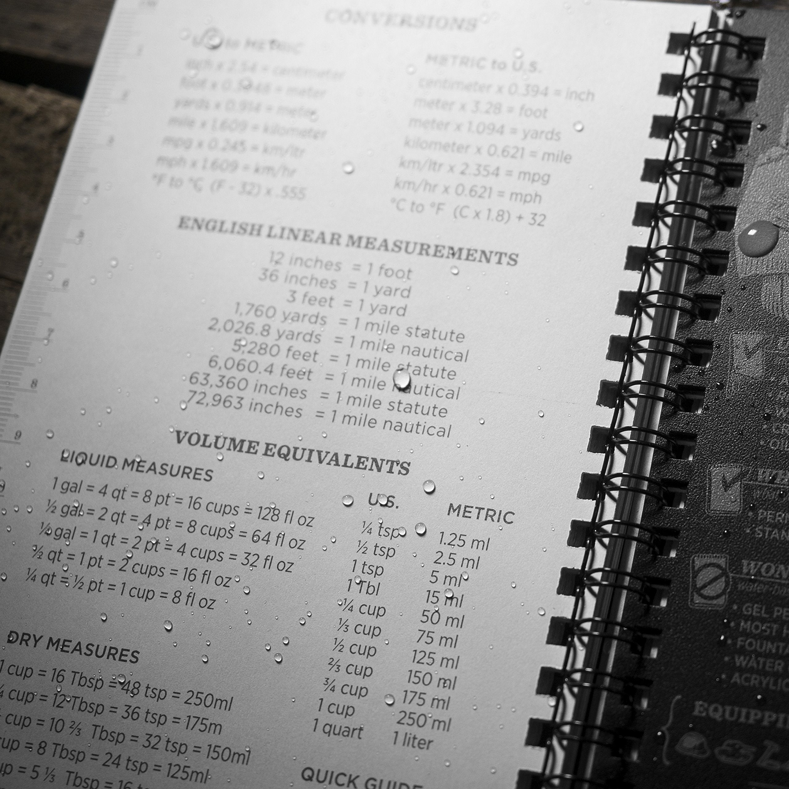 Rite in the Rain All-Weather Weekly Planner, Undated, Side-Spiral 4-5/8" x 7" (No. P52),Black