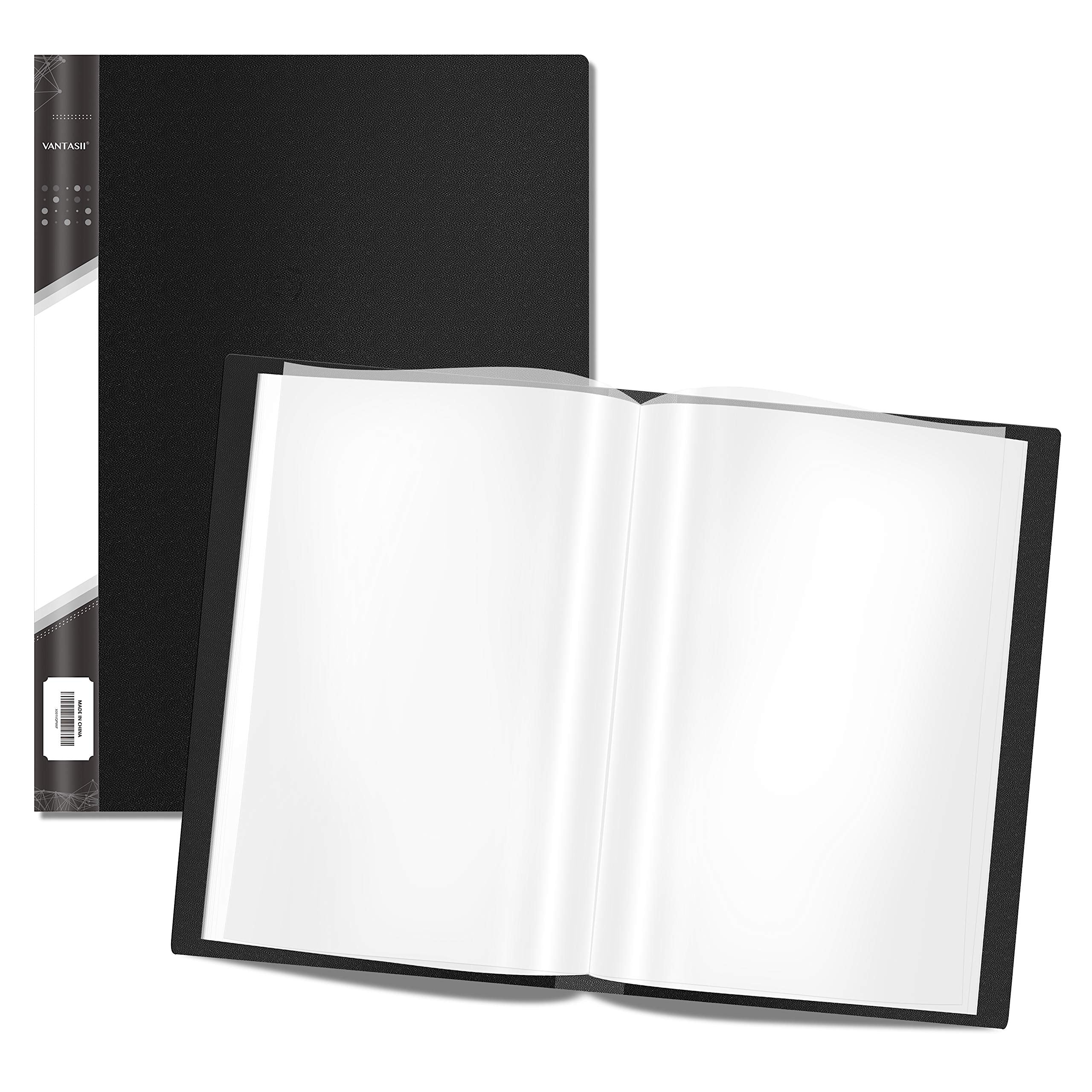 Presentation Book 40 Clear Pockets Sleeves Protectors Art Portfolio Clear Book for Artwork, Report Sheet, Letter(Can Accommodate 14 X 11inch)
