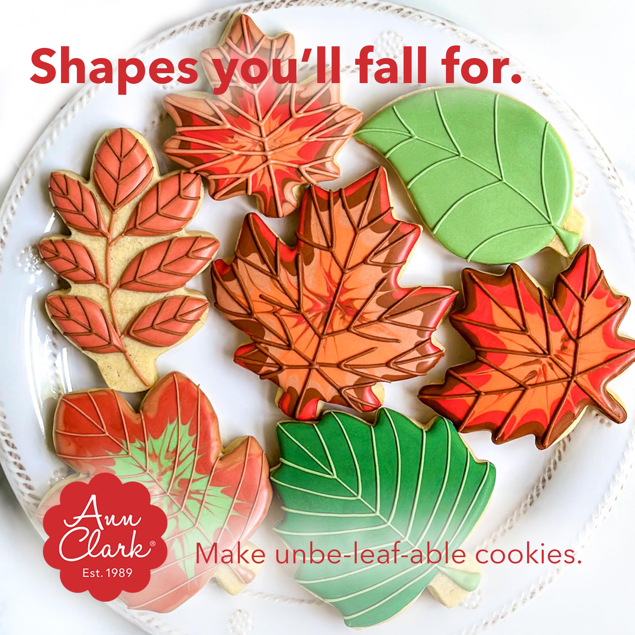 Maple Leaf Cookie Cutters 3-Pc. Set Made by Ann Clark, 3", 3.25", 4"