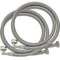 Eastman 41066 Stainless Steel Washing Machine Hose with 90 Degree Elbow, 3/4" X 3/4", 1 Pair