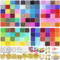 54000pcs Glass Seed Beads for Jewelry Making Kit, 120 Colors 2mm Small Beads Kit Bracelet Beads with Letter Evil Eye Beads Jump Rings & Charms Pendants for Bracelets Making, DIY, Art and Craft