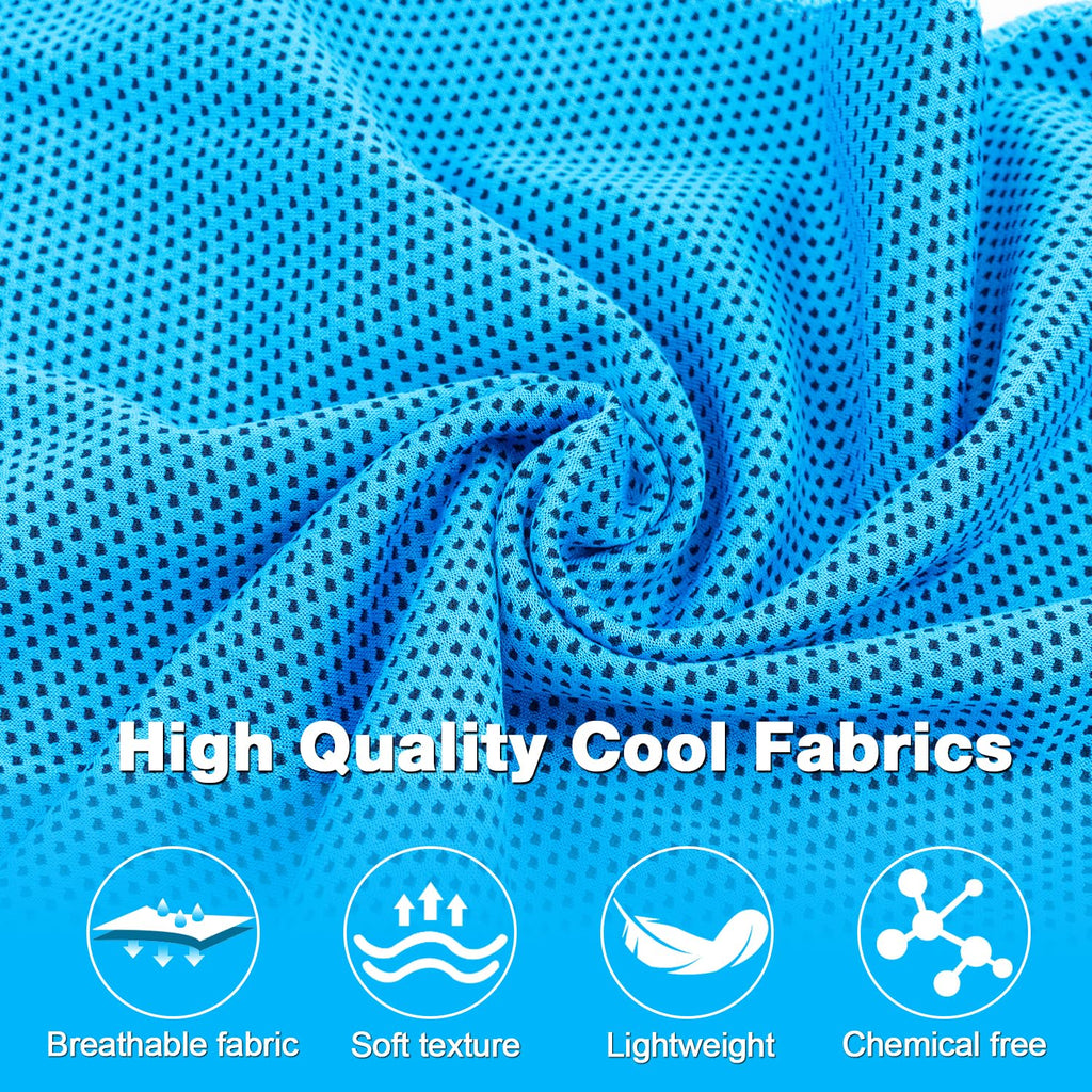 MENOLY 10 Pack Cooling Towels with Carrying Bags, 40"x12" Cooling Towels for Neck and Face, Instant Gym Towels, Cooling Towel Workout Towels for Sports, Sweat, Yoga, Camping, Running Cooling rag