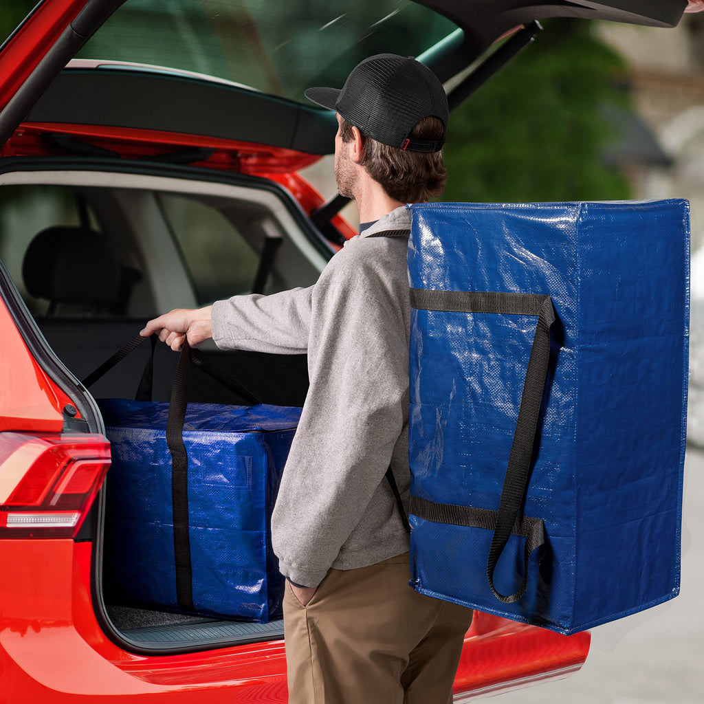 ClearSpace Heavy Duty Moving Bags or Storage Bag, 6 Pack – Large Moving Boxes with Backpack Straps, Zippers & Handles – Perfect for College Dorm, Traveling, Camping, Christmas Decorations