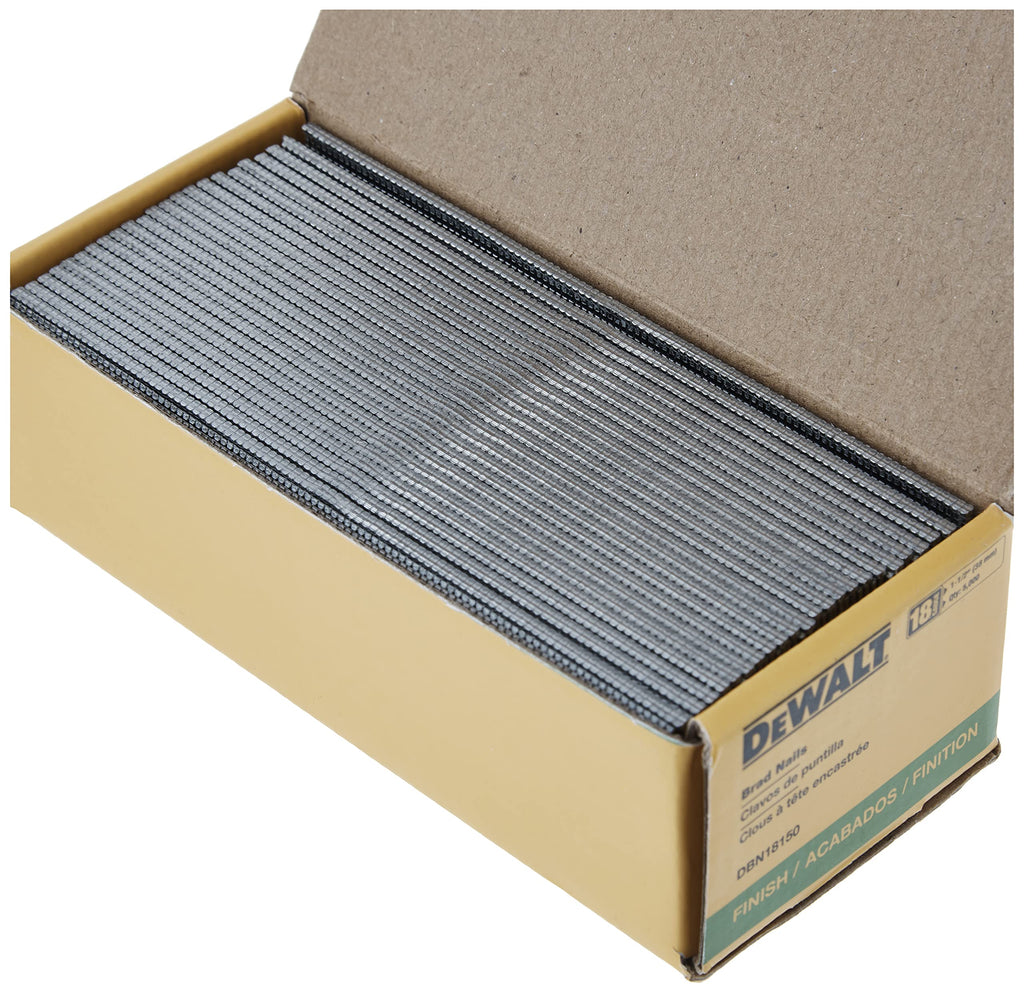DEWALT Brad Nails, Heavy Duty, 18GA, 1-1/2-Inch, 5000-Pack (DBN18150)