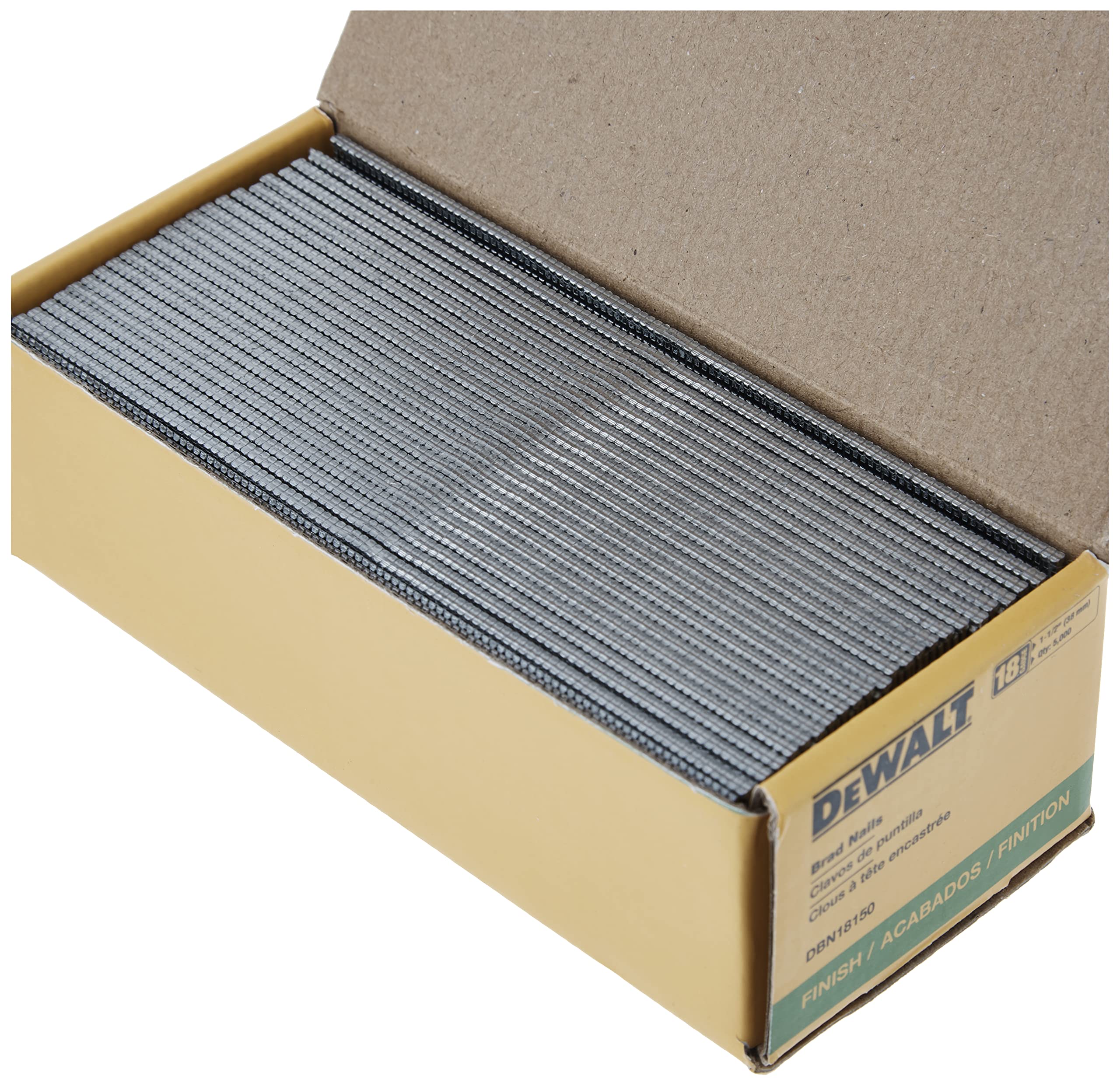 DEWALT Brad Nails, Heavy Duty, 18GA, 1-1/2-Inch, 5000-Pack (DBN18150)