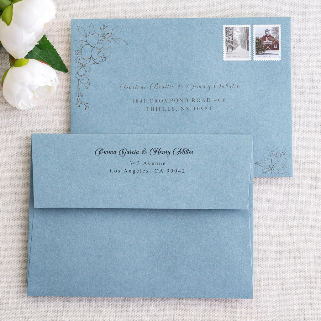 PONATIA 50 Pieces 5x7 Envelopes, A7 Envelopes Self Seal for Weddings, Invitation Cards, Photos, Postcards, Greeting Cards Mailing, Baby Shower, Graduation, Christmas Gift Cards (Dusty Blue)