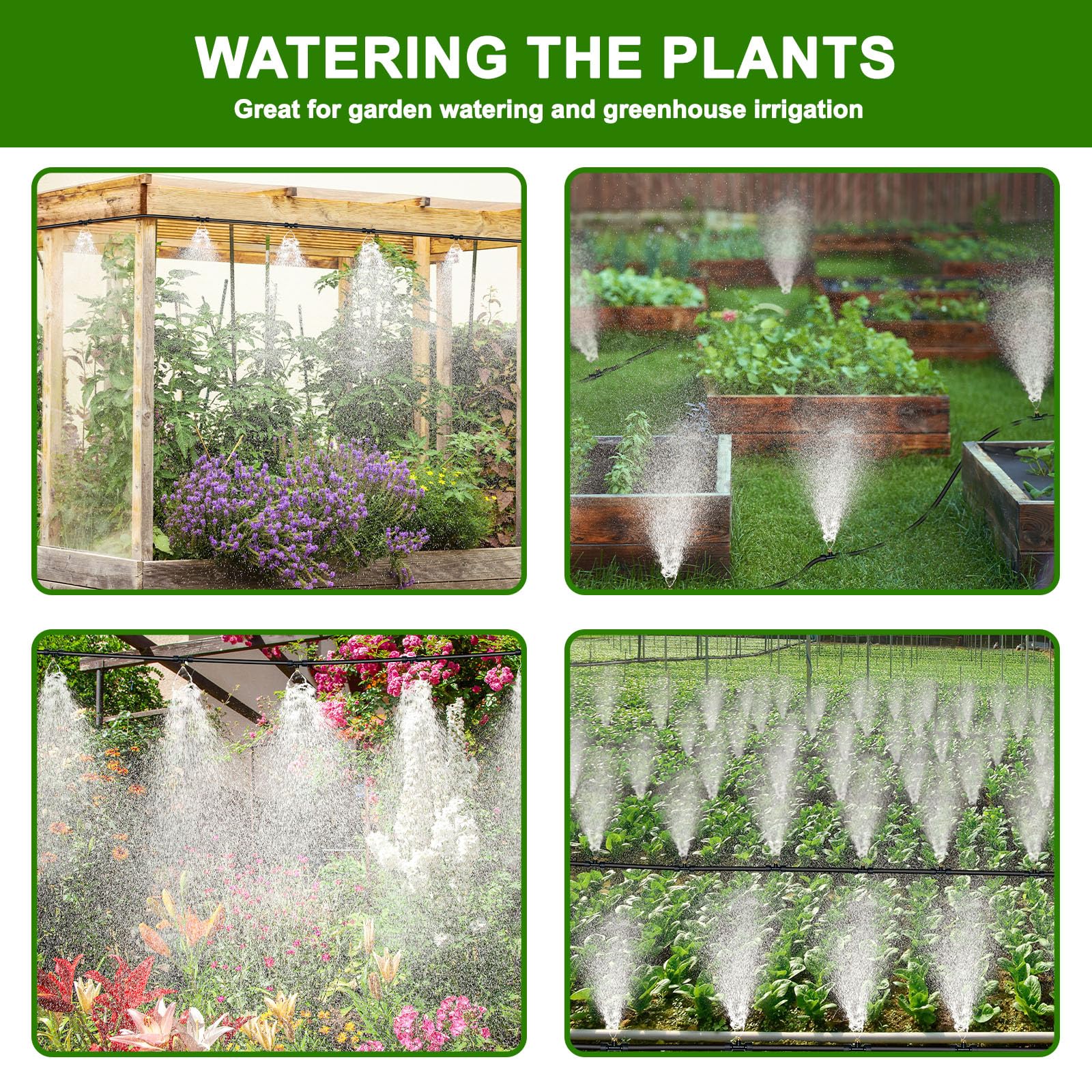 LASTOOLS Misters for Outside Patio, 19FT(6M) Misting Line+6 Mist Nozzles, Outdoor Misting Cooling System for Patio Backyard Garden Greenhouse