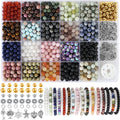 Zefy 996 Pcs 6mm Natural Stone Beads, Round Crystal Bead Genuine Real Stones, Gemstone Beads Kit with Spacer Bead Charms for Bracelets Jewelry Making (20 Colors)