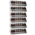 Auledio 2 Pack Spice Rack Organizer, 3 Tier Counter-top Stand or Wall Mounted Storage Rack Hanging Shelf for Kitchen Cabinet, Cupboard, Pantry Door or Bathroom Shower Cosmetic - Chrome