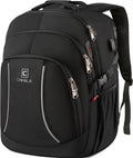 Backpack,17.3 inch Laptop Backpack,Large Bookbag Computer Rucksack with USB Charging Port,Water Resistant Sturdy Backpack for Business College School Travel,Men Women Casual Daypack,Black