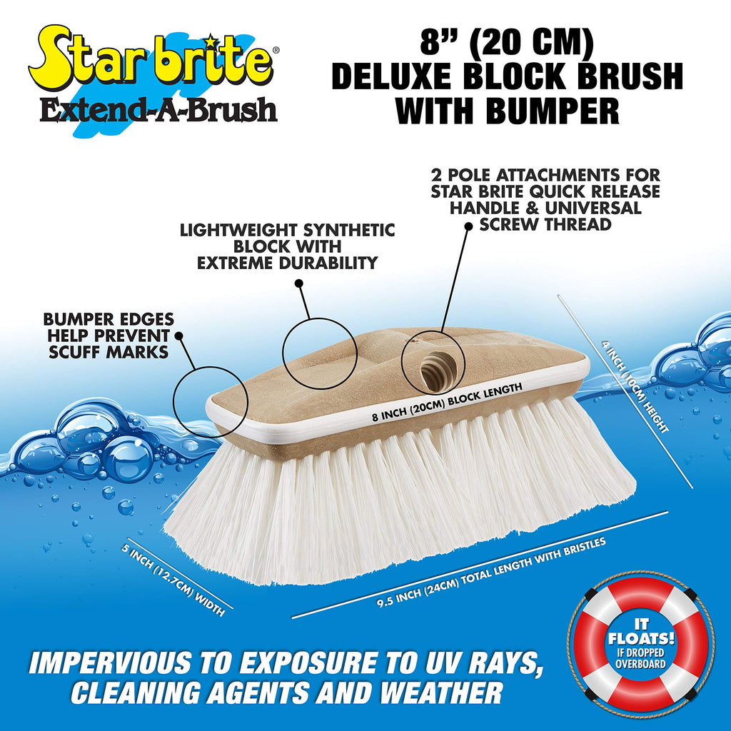 Star brite 040163 Premium Scrub Brush, 8"