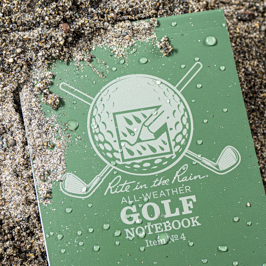 Rite in the Rain All Weather Golf Notebook, 3.5" x 6", Green Field Flex, Club Yardage Book & Hole Notes (No. 4)