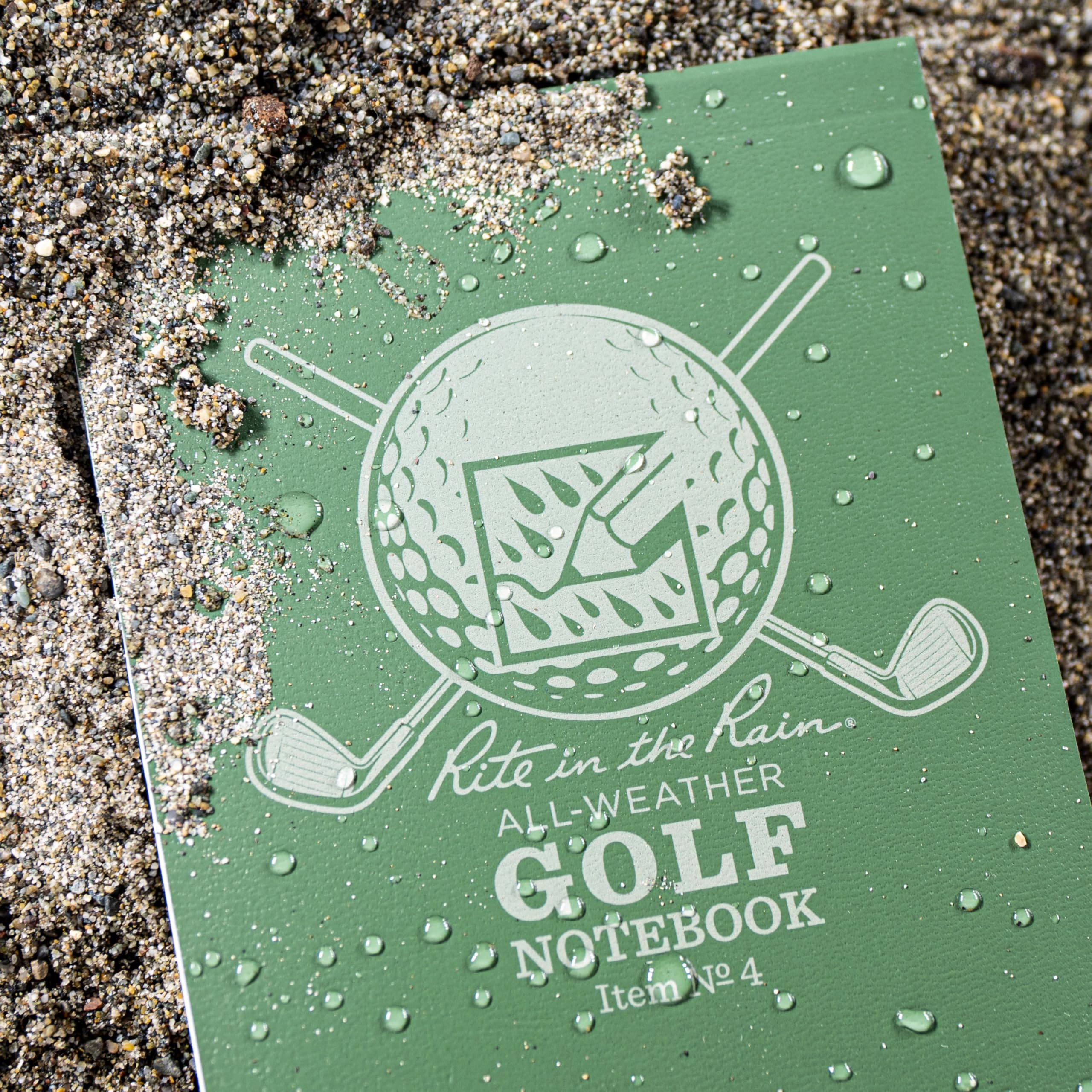 Rite in the Rain All Weather Golf Notebook, 3.5" x 6", Green Field Flex, Club Yardage Book & Hole Notes (No. 4)