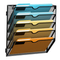 SUPEASY 5-Tier Wall File Organizer Mesh Office Mail Holder, Hanging Wall Organizer Magazine Rack for Office Black
