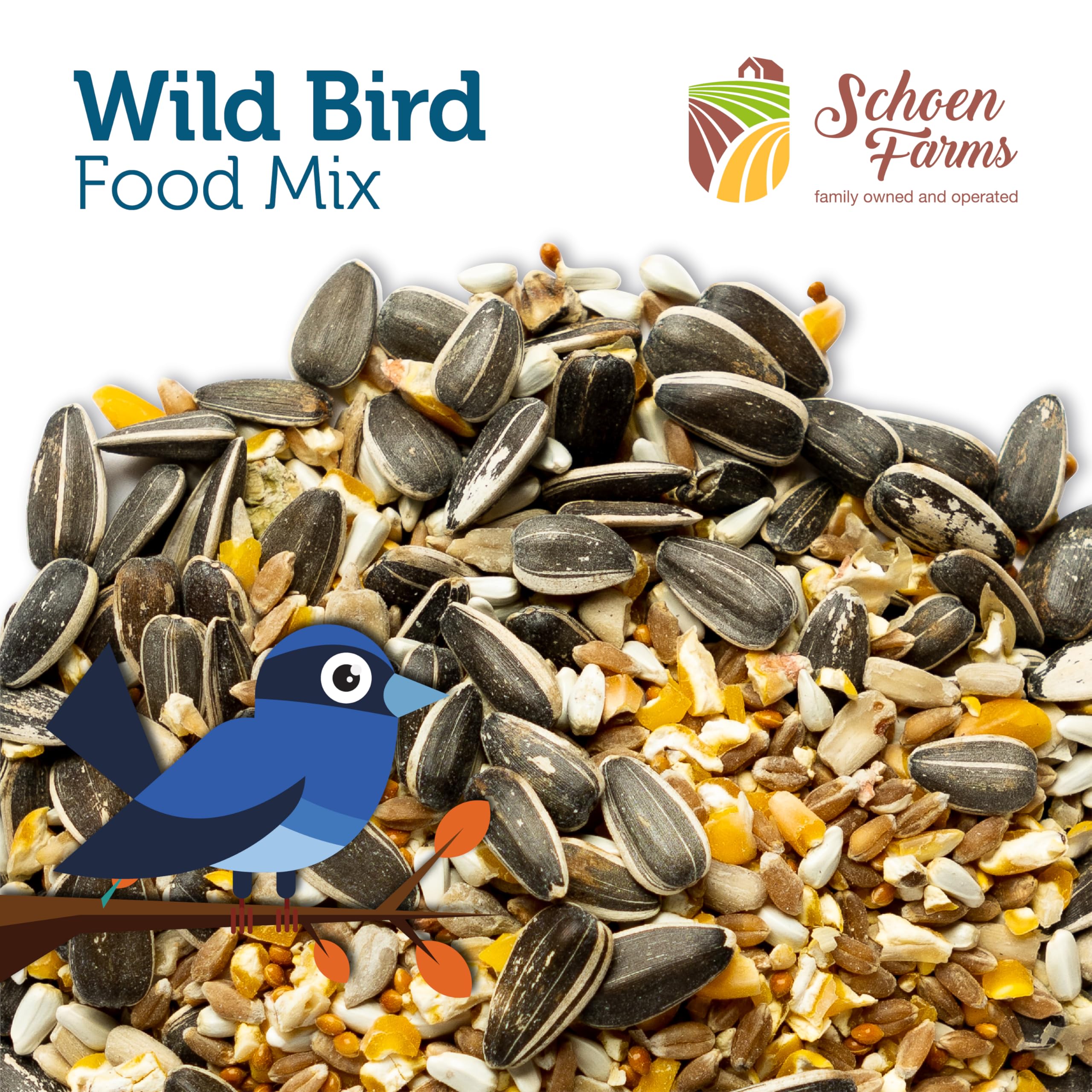 Schoen Farms Wild Bird Seed Food Mix – 2.27 kg Bag – Classic Seed Blend for Finches, Cardinals, Chickadees & Sparrows – Canadian Grown Bird Feed