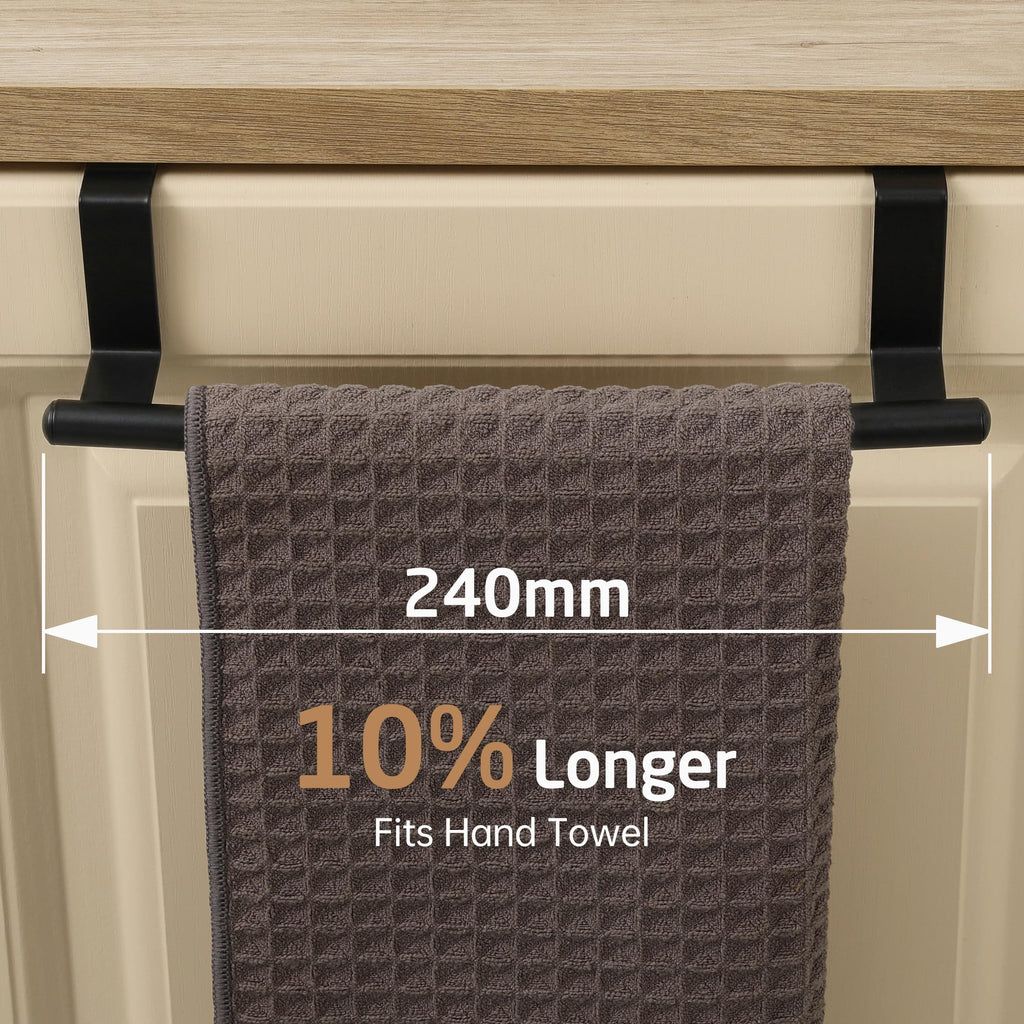 KES Over The Door Towel Rack, Over Cabinet Door Towel Bar Hand Towel Holder Kitchen Dish Towel Holder, Matte Black 2 Pack, KTH500S26-BK-P2