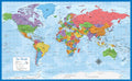 Laminated World Map Poster - Wall Chart Map of Earth - 18" x 29" (Blue)