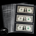 300 Pockets Currency Pages - 50 Sheets Double-Sided Currency Sleeves PP Material Currency Holder Collecting Album Pages for Paper Money Collection PCP0150