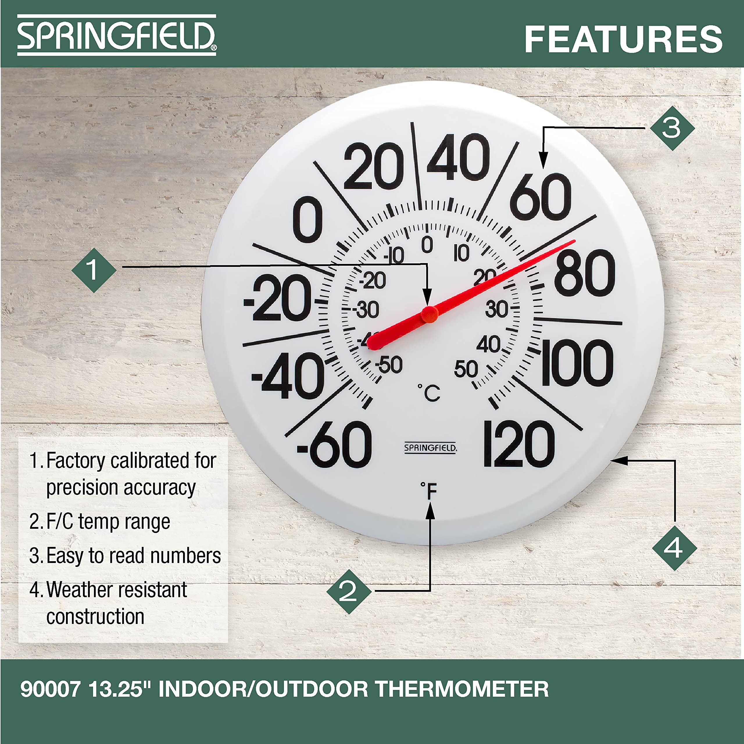 Springfield TAP90007, Big and Bold Thermometer