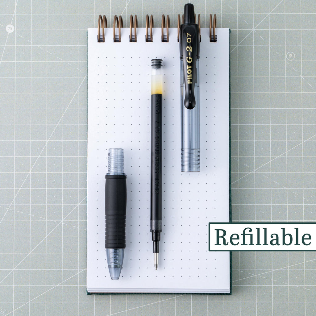 Pilot G2 Retractable Premium Gel Ink Roller Ball Pens, Fine Point, Black Ink, Dozen Box (31020)