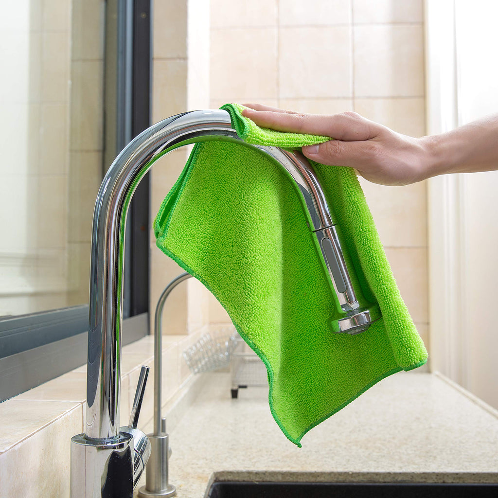 SCRUBIT Microfiber Cleaning Cloth Lint Free Towels for House, Kitchen, Cars, Windows -Ultra Absorbent and Super Soft Wash Cloths (12 Pack)