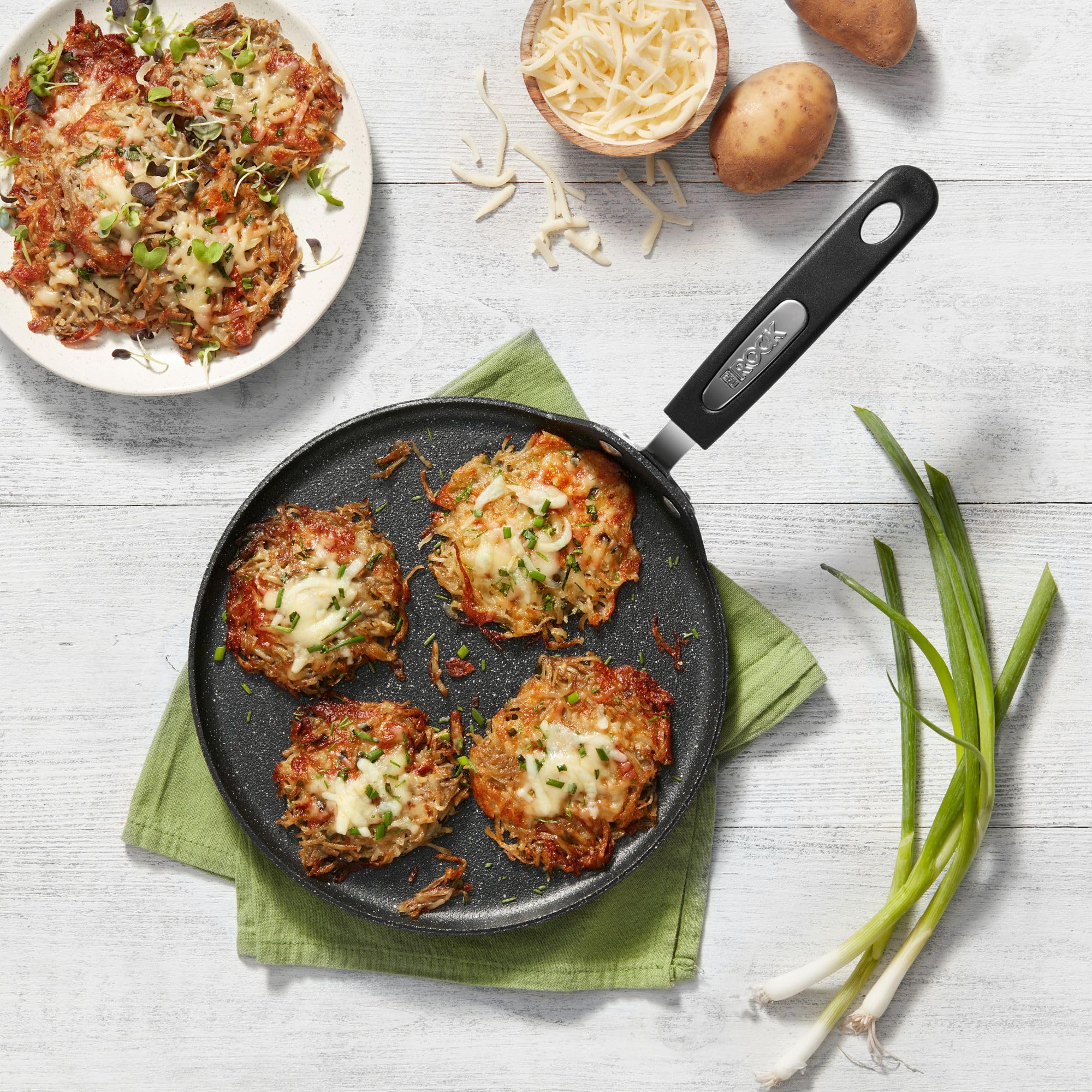 Starfrit The Rock 26cm (10") Non-Stick Multi Pan - Tawa - Durable Forged Aluminum - Oven Safe - PFOA Free - Easy to Clean - Black