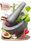 ChefSofi 1.5 Cup-Capacity Mortar and Pestle Set - Unpolished Heavy Granite for Enhanced Performance and Organic Appearance Gray 1.5-Cups