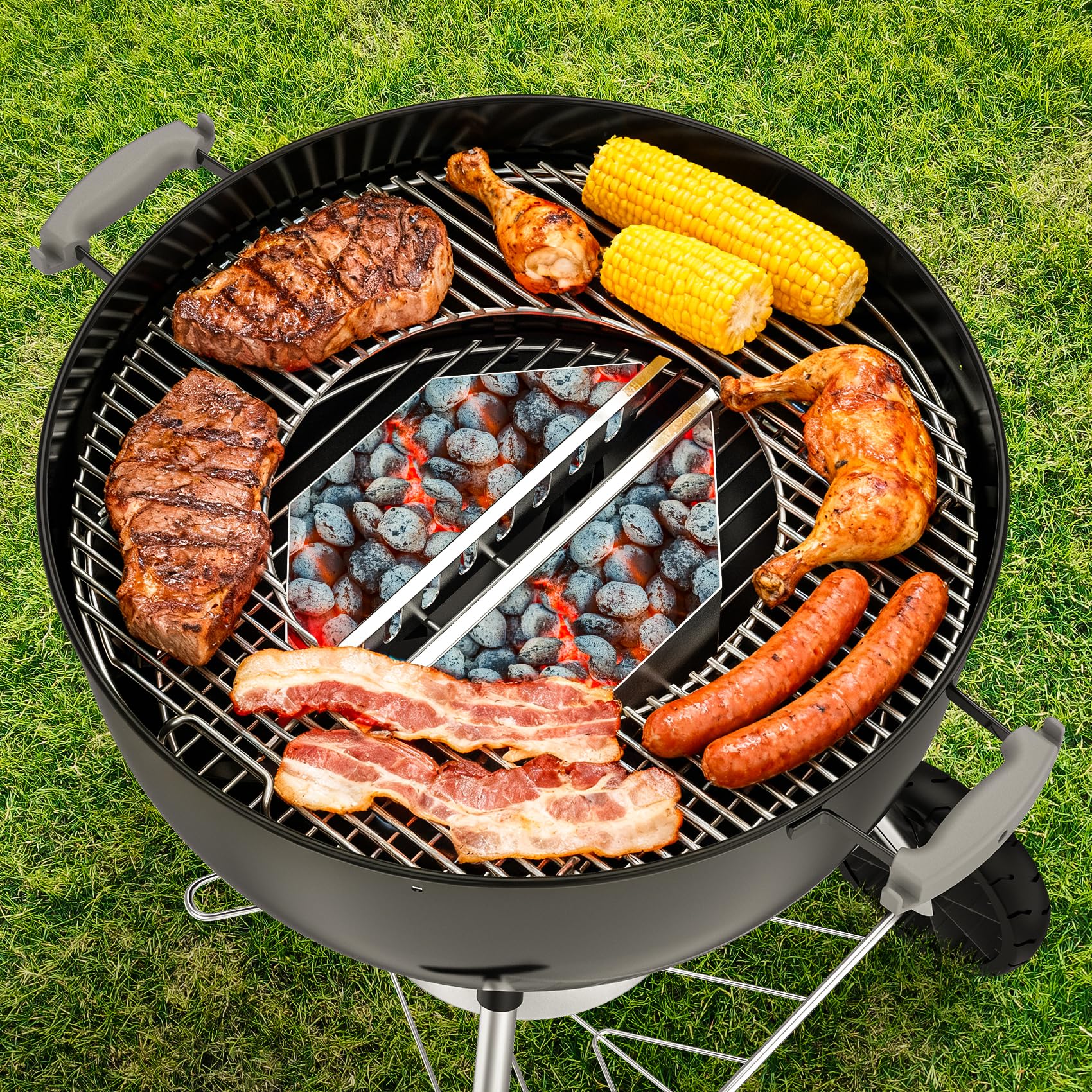 only fire Charcoal Basket Charcoal Briquet Holder Replacement for Weber 22 1/2 inch Kettle Grills - 2 pcs