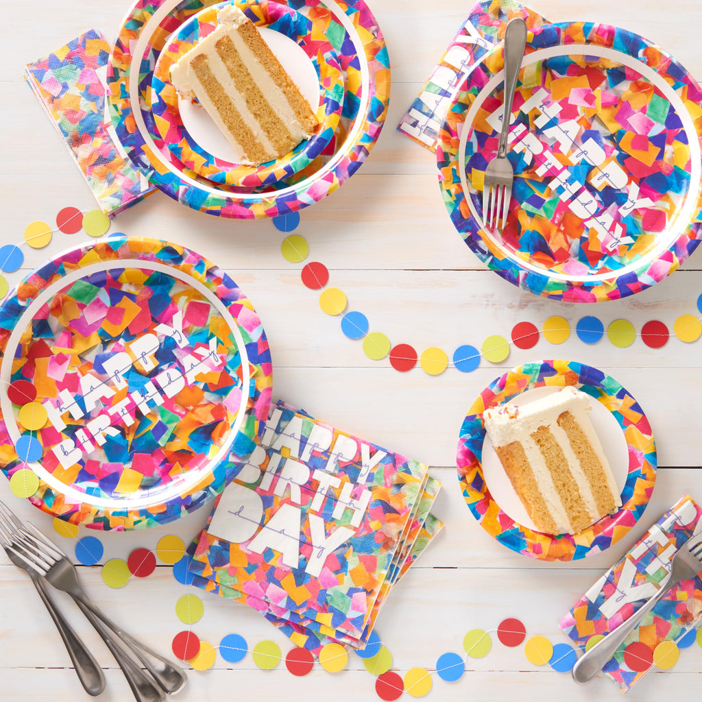 American Greetings 36-Count Confetti Happy Birthday Dinner Plates
