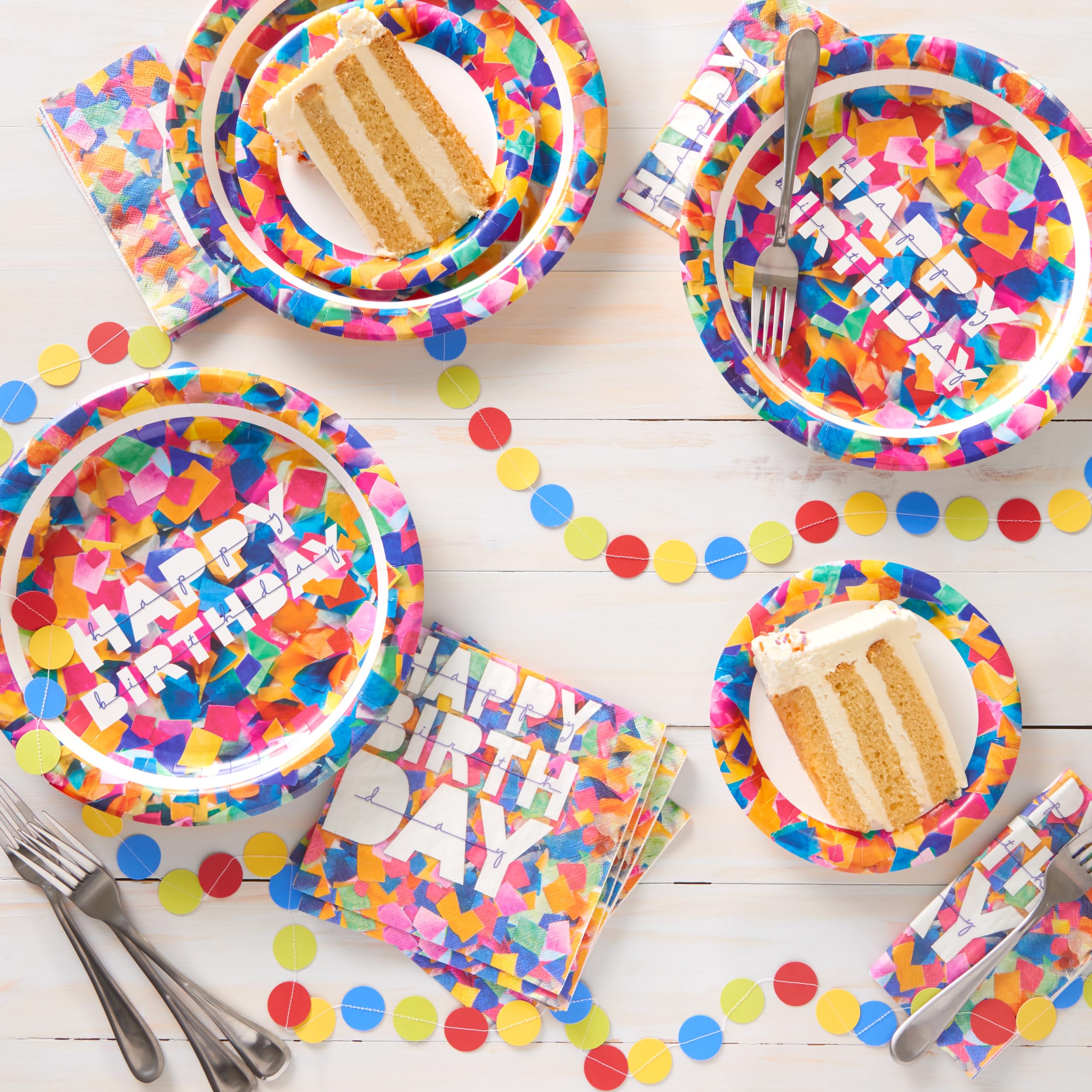 American Greetings 36-Count Confetti Happy Birthday Dinner Plates